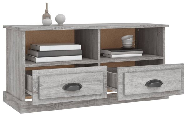 Szürke sonoma színű szerelt fa TV-szekrény 93x35,5x45 cm
