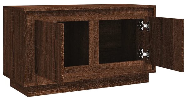 Barna tölgyszínű szerelt fa TV-szekrény 80x35x45 cm