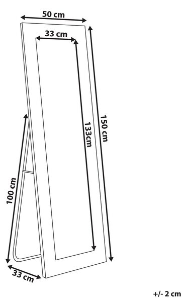 Állótükör ANSOUIS 150 cm Bársony Tengerészkék