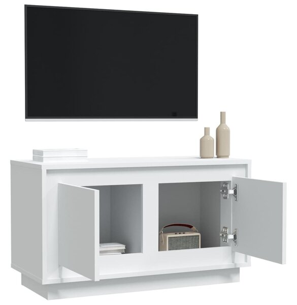Fehér szerelt fa TV-szekrény 80x35x45 cm