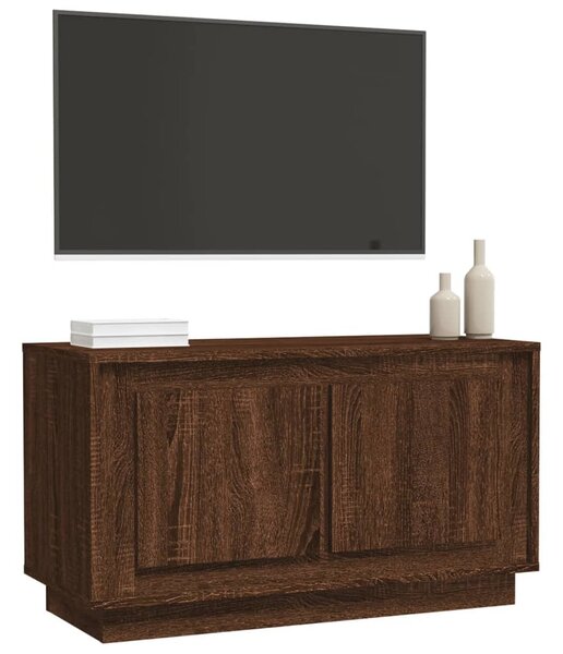Barna tölgyszínű szerelt fa TV-szekrény 80x35x45 cm
