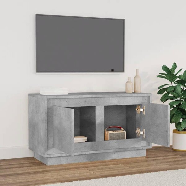 Betonszürke szerelt fa TV-szekrény 80x35x45 cm