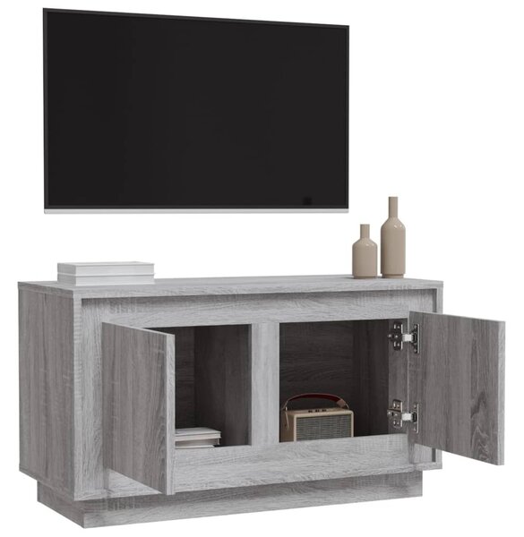 Szürke sonoma színű szerelt fa TV-szekrény 80x35x45 cm