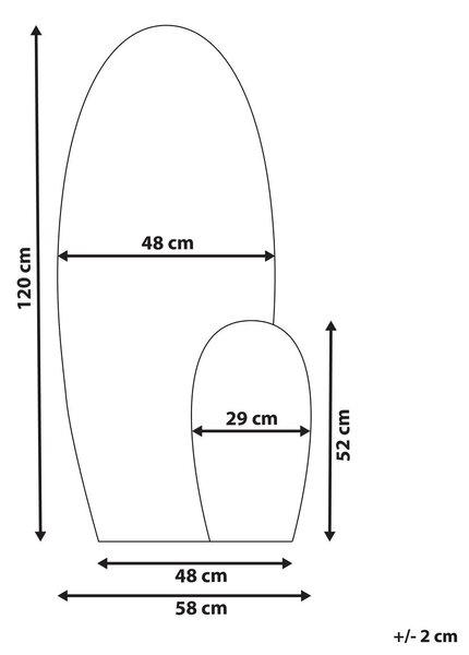 Falitükör VIERZON 58 cm 120 cm Fekete