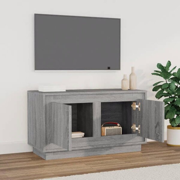 Szürke sonoma színű szerelt fa TV-szekrény 80x35x45 cm
