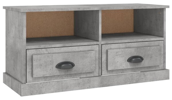 Betonszürke szerelt fa TV-szekrény 93 x 35,5 x 45 cm