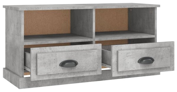 Betonszürke szerelt fa TV-szekrény 93 x 35,5 x 45 cm