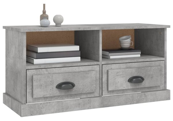 Betonszürke szerelt fa TV-szekrény 93 x 35,5 x 45 cm