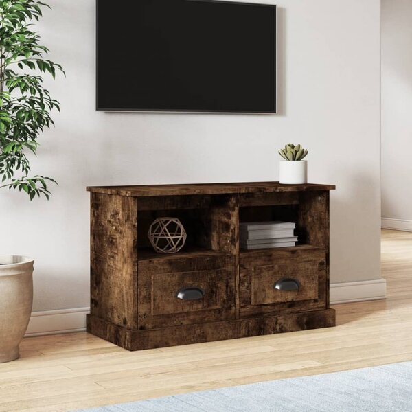 Füstös tölgy színű szerelt fa TV-szekrény 80 x 35 x 50 cm