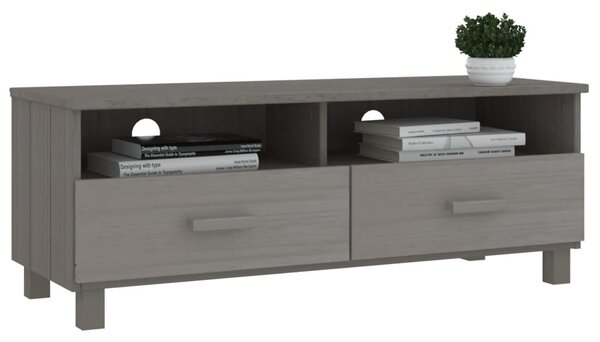 HAMAR világosszürke tömör fenyőfa TV-szekrény 106 x 40 x 40 cm