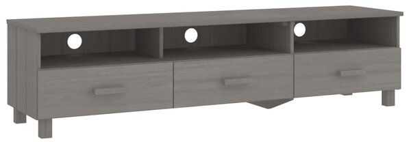 HAMAR világosszürke tömör fenyőfa TV-szekrény 158 x 40 x 40 cm