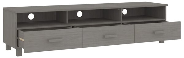 HAMAR világosszürke tömör fenyőfa TV-szekrény 158 x 40 x 40 cm