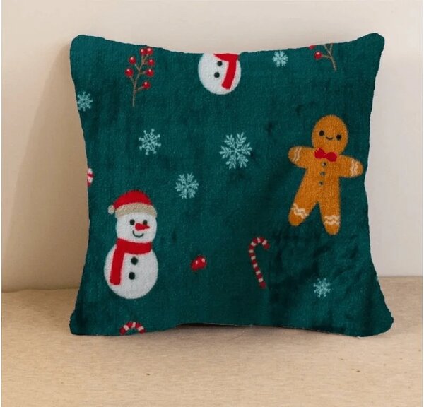 2 db mikroplüss párnahuzat szett HÓEMBER ÉS MÉZESKALÁCS 45x45 cm