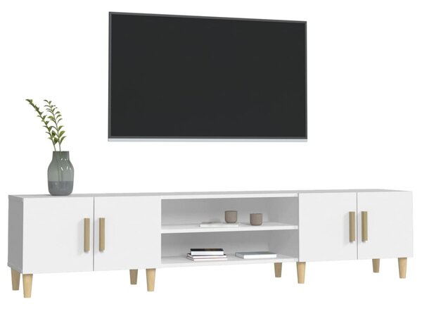 Fehér, rétegelt fa TV-szekrény 180 x 31,5 x 40 cm