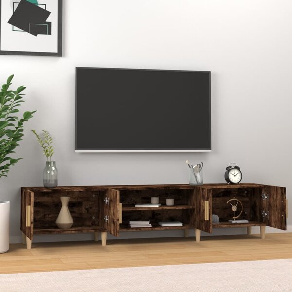 Füstös tölgy színű szerelt fa TV-szekrény 180x31,5x40 cm