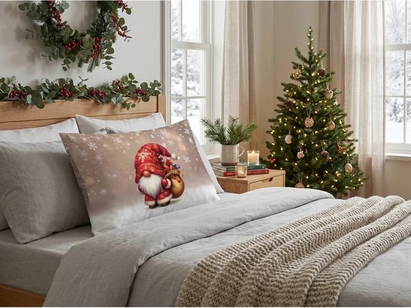 2 db-os Mikroszálas párnahuzat szett 3D SANTA GNOME 50x70 cm