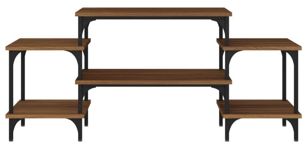 Barna tölgyszínű szerelt fa TV-szekrény 117 x 35 x 52 cm