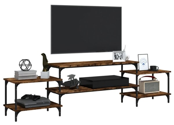 Füstös tölgy színű szerelt fa TV-szekrény 197x35x52 cm