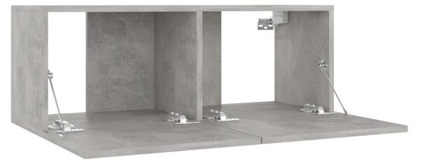Betonszürke szerelt fa TV-szekrény 80 x 30 x 30 cm