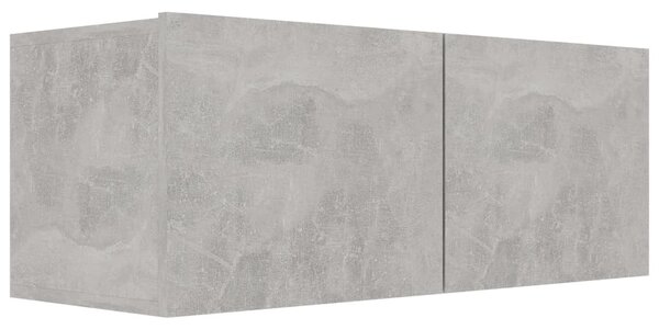 Betonszürke szerelt fa TV-szekrény 80 x 30 x 30 cm