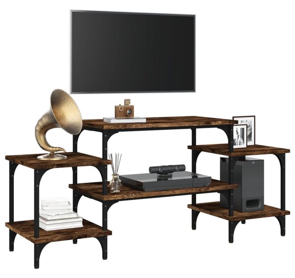 Füstös tölgy színű szerelt fa TV-szekrény 117x35x52 cm