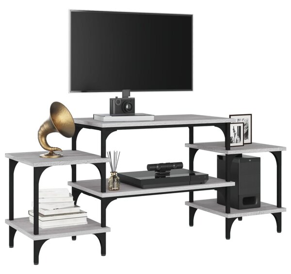 Szürke sonoma színű szerelt fa TV-szekrény 117x35x52 cm