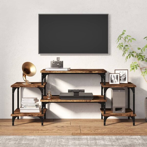 Füstös tölgy színű szerelt fa TV-szekrény 117x35x52 cm