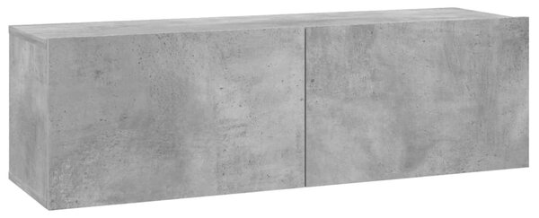 Betonszürke szerelt fa TV-szekrény 100 x 30 x 30 cm