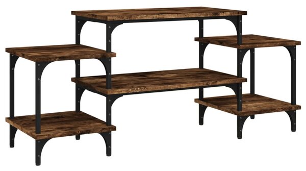 Füstös tölgy színű szerelt fa TV-szekrény 117x35x52 cm