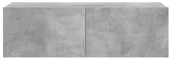 Betonszürke szerelt fa TV-szekrény 100 x 30 x 30 cm