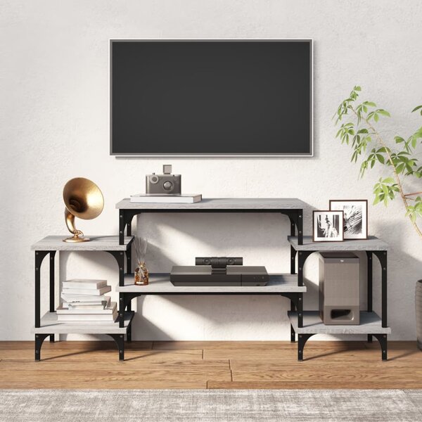 Szürke sonoma színű szerelt fa TV-szekrény 117x35x52 cm