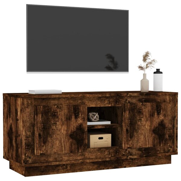 Füstös tölgy színű szerelt fa TV-szekrény 102 x 35 x 45 cm