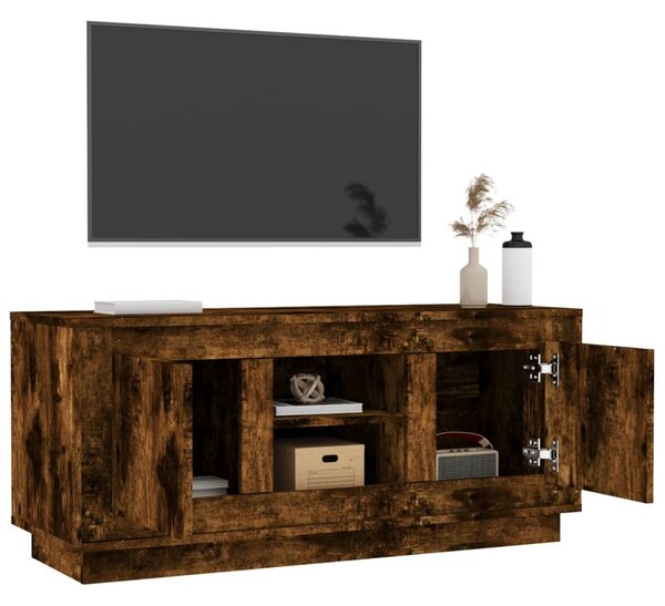 Füstös tölgy színű szerelt fa TV-szekrény 102 x 35 x 45 cm