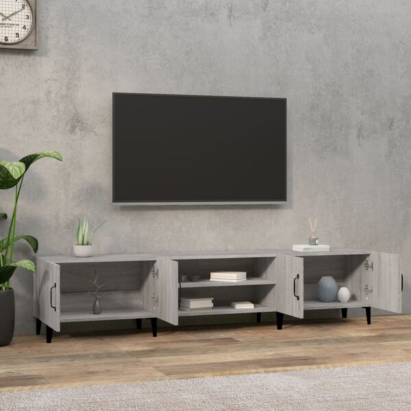 Szürke sonoma színű szerelt fa TV-szekrény 180 x 31,5 x 40 cm