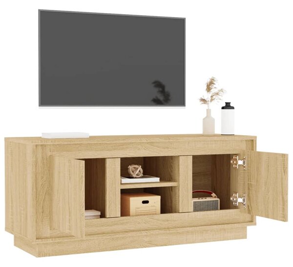 Sonoma tölgyszínű szerelt fa TV-szekrény 102x35x45 cm