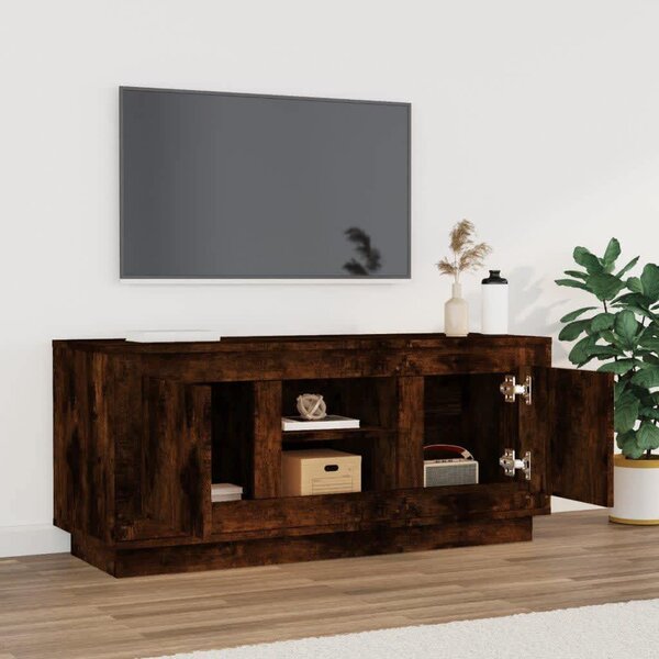Füstös tölgy színű szerelt fa TV-szekrény 102 x 35 x 45 cm