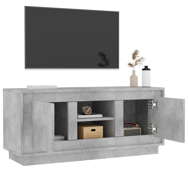 Betonszürke szerelt fa TV-szekrény 102x35x45 cm