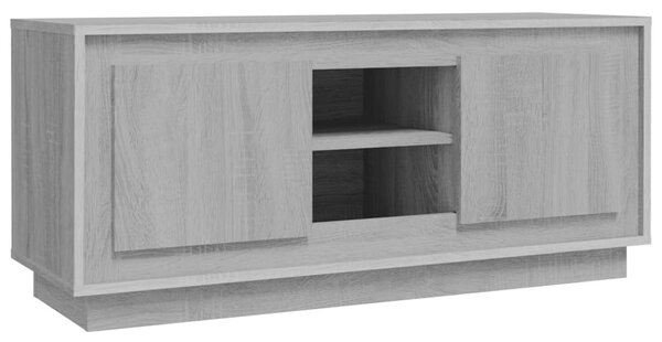 Szürke sonoma színű szerelt fa TV-szekrény 102x35x45 cm