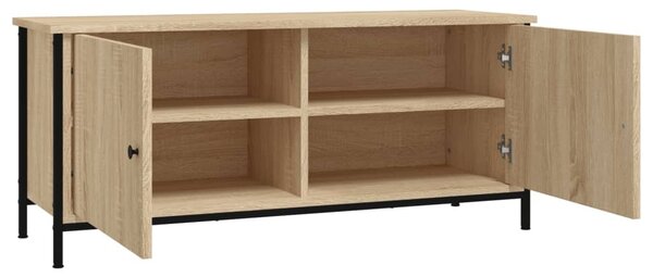 Sonoma tölgyszínű szerelt fa TV-szekrény ajtókkal 102x35x45 cm