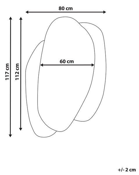Falitükör PANNES 80 cm 117 cm Világoskék