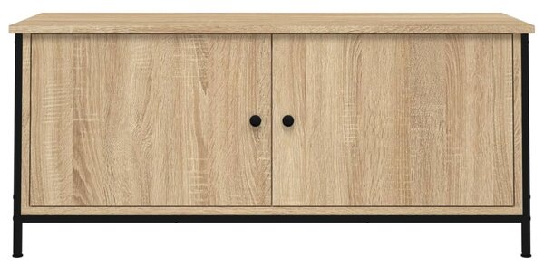 Sonoma tölgyszínű szerelt fa TV-szekrény ajtókkal 102x35x45 cm