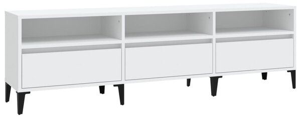Fehér szerelt fa TV-szekrény 150 x 30 x 44,5 cm