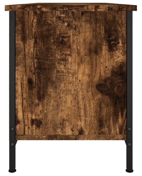 Füstös tölgy színű szerelt fa TV-szekrény ajtókkal 102x35x45 cm