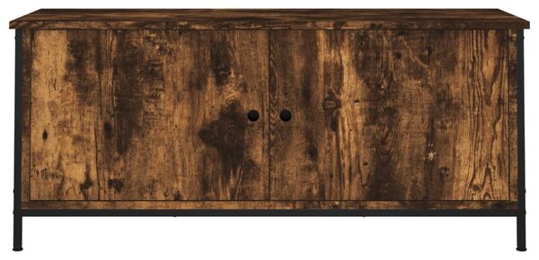 Füstös tölgy színű szerelt fa TV-szekrény ajtókkal 102x35x45 cm
