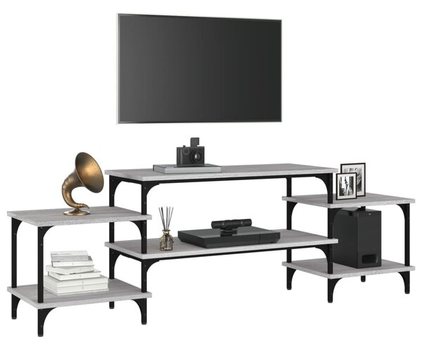 Szürke sonoma színű szerelt fa TV-szekrény 157x35x52 cm