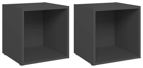 2 db szürke szerelt fa TV-szekrény 37 x 35 x 37 cm