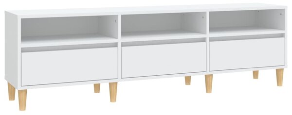 Fehér szerelt fa TV-szekrény 150 x 30 x 44,5 cm