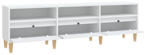 Fehér szerelt fa TV-szekrény 150 x 30 x 44,5 cm