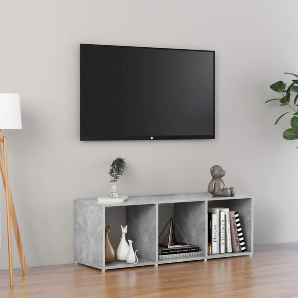 Betonszürke szerelt fa TV-szekrény 107 x 35 x 37 cm