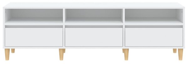 Fehér szerelt fa TV-szekrény 150 x 30 x 44,5 cm